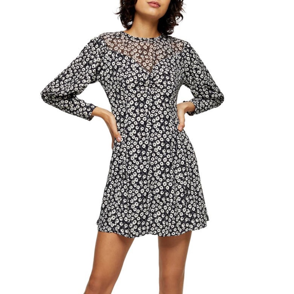 Topshop Twist Grunge Long-sleeve minidress (S)